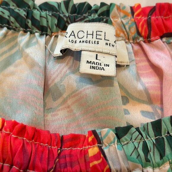 Boho floral palm multi-coloured off-the-shoulder blouse with ruffle sleeves - Picture 7 of 8